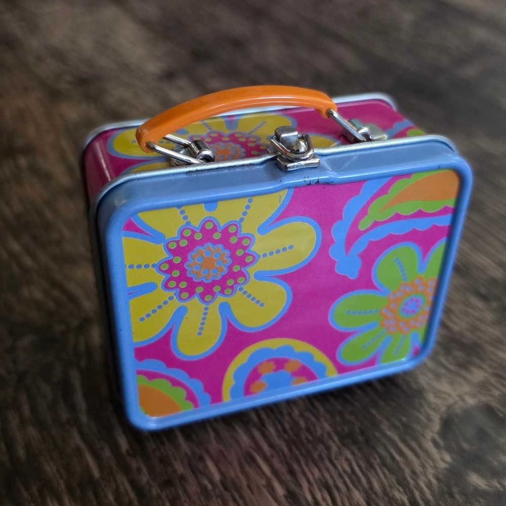 AMERICAN GIRL 18" doll  Mini Lunch Box Kids Pink Floral Paisley Tin‎ F6316